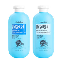 Shakebar Coconut Shampoo bottle highlights moisturizing oils for soft, manageable hair.