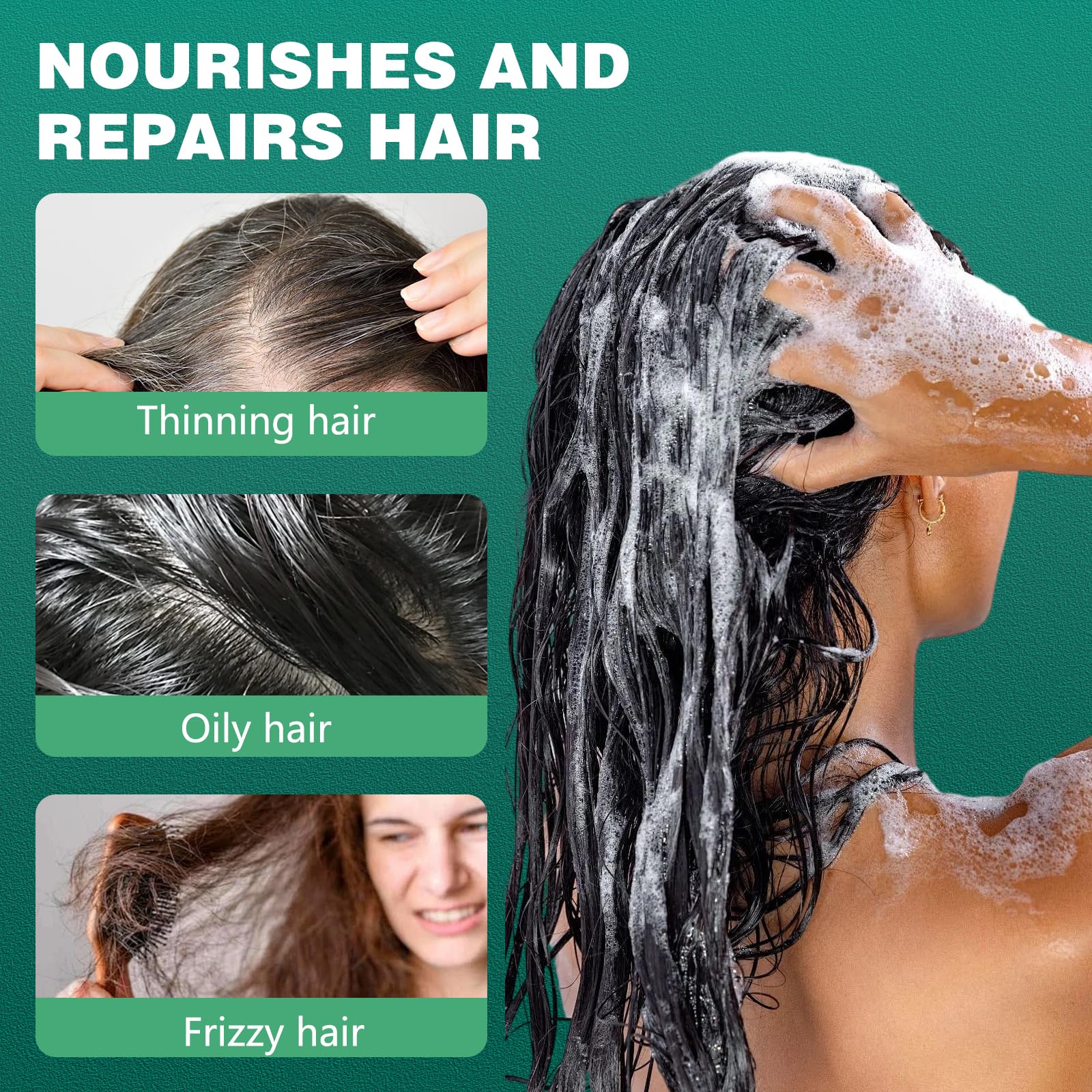 Creamy lather from the nets cleanses without residue.