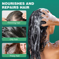Creamy lather from the nets cleanses without residue.