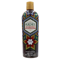 Shampoo del Indio Huichol bottle on shelf promotes clean scalp
