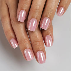 ShangMeng Pink Chrome press-on nails square durability built for daily wear