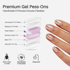 ShangMeng press-on nails with glue and file for quick, stylish upgrades at home.