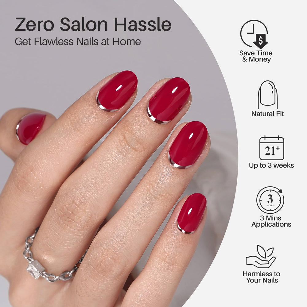 ShangMeng valentines short crimson curve nails for date night