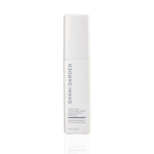 SHANI DARDEN Lactic Acid Face Serum bottle for gentle overnight exfoliation.