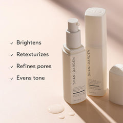 SHANI DARDEN Lactic Acid Serum texture swatch demonstrates smoothing action.