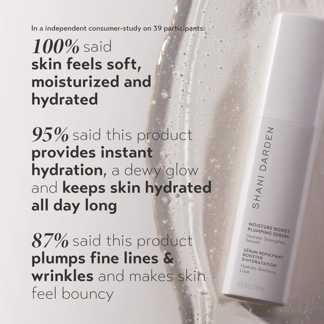 SHANI DARDEN Moisture Boost Serum texture closeup highlighting silky non sticky feel for layering