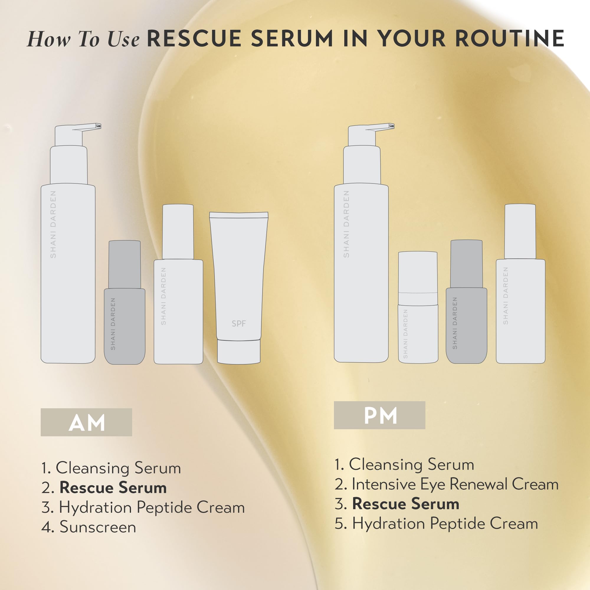 Shani Darden Rescue Serum night routine inclusion for even tone