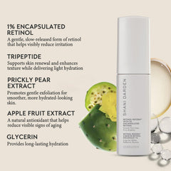 Pumped SHANI DARDEN Retinol Reform serum on the skin, showcasing a light, smooth texture