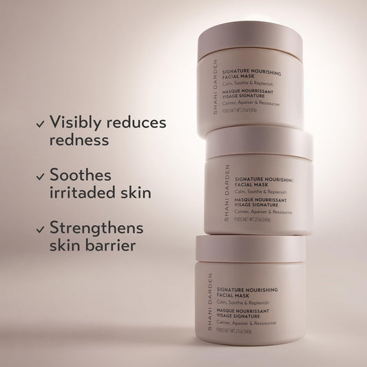 SHANI DARDEN Signature Nourishing Facial Mask application on face for calm, refreshed skin