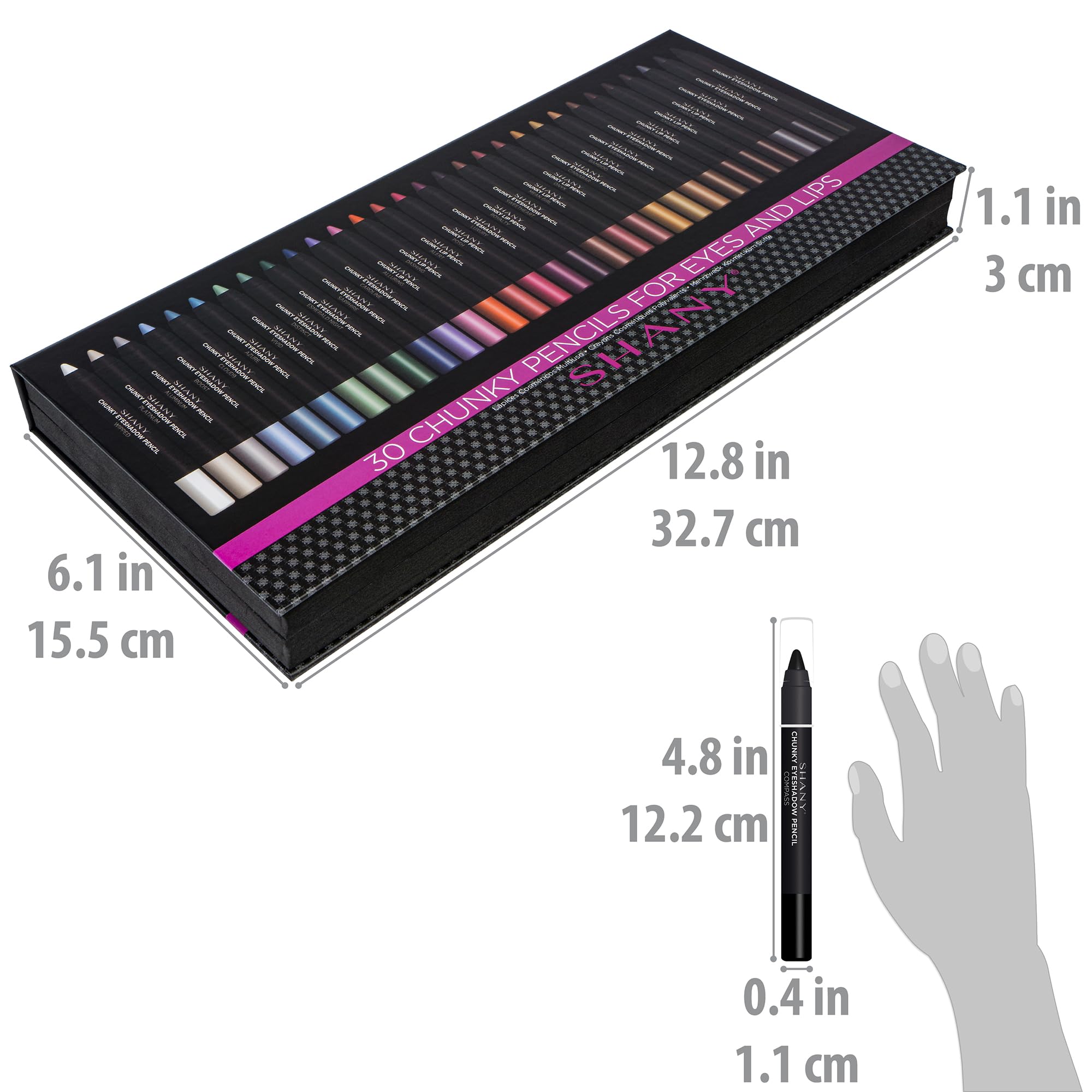 SHANY chunky pencil used for lip use and eye definition in one tool