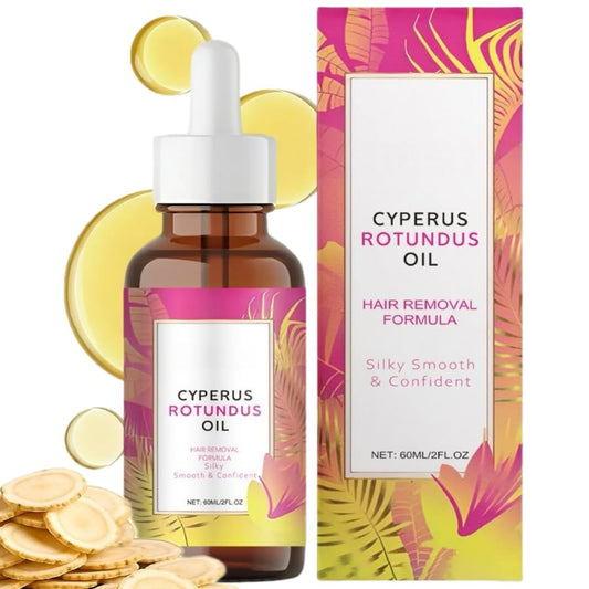 SHAOMABA Cyperus Rotundus oil bottle for natural hair removal and smoother skin.