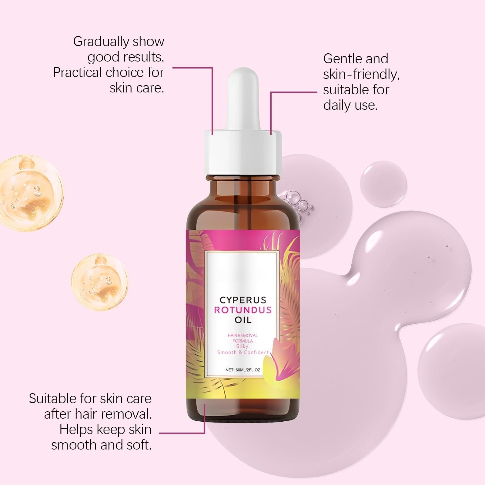 SHAOMABA Cyperus Rotundus oil natural ingredients label highlights a clean formulation.