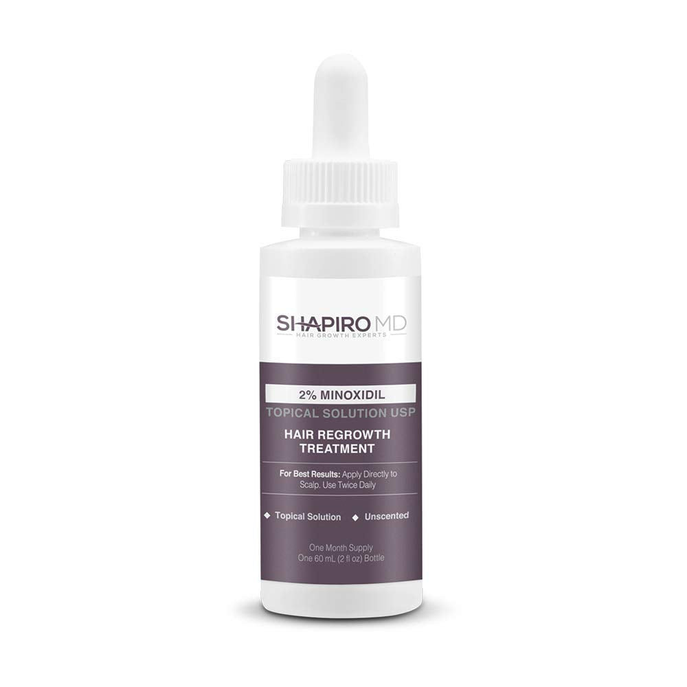 Shapiro MD Minoxidil 2% for Women bottle shown for daily scalp care and regrowth