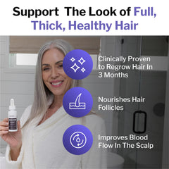 Shapiro MD Minoxidil 2% hair strands close-up showing density