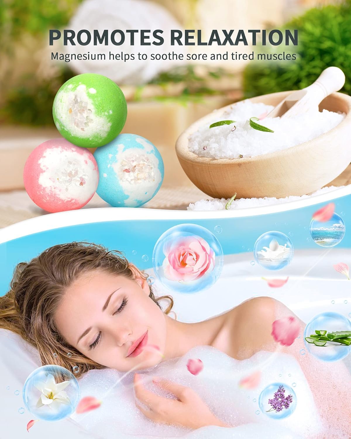 SHARLOVY essential oils bath bomb moisturizes and softens skin during soak