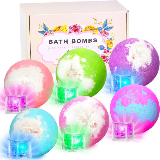 SHARLOVY light up bath bomb shows a surprise inside as it dissolves