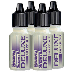 Shave Secret Deluxe Oil bottle pour for a smooth shave and hydrated skin