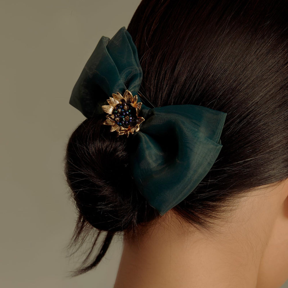 SHE'S FREE STYLE JUST FOR YOU sunflower ladybug bow clip 58mm by 25mm playful style