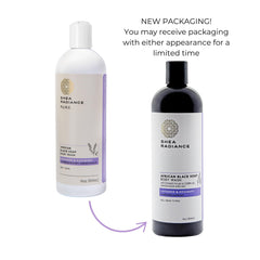 Shea butter and coconut oil blend in the formula for smooth skin.