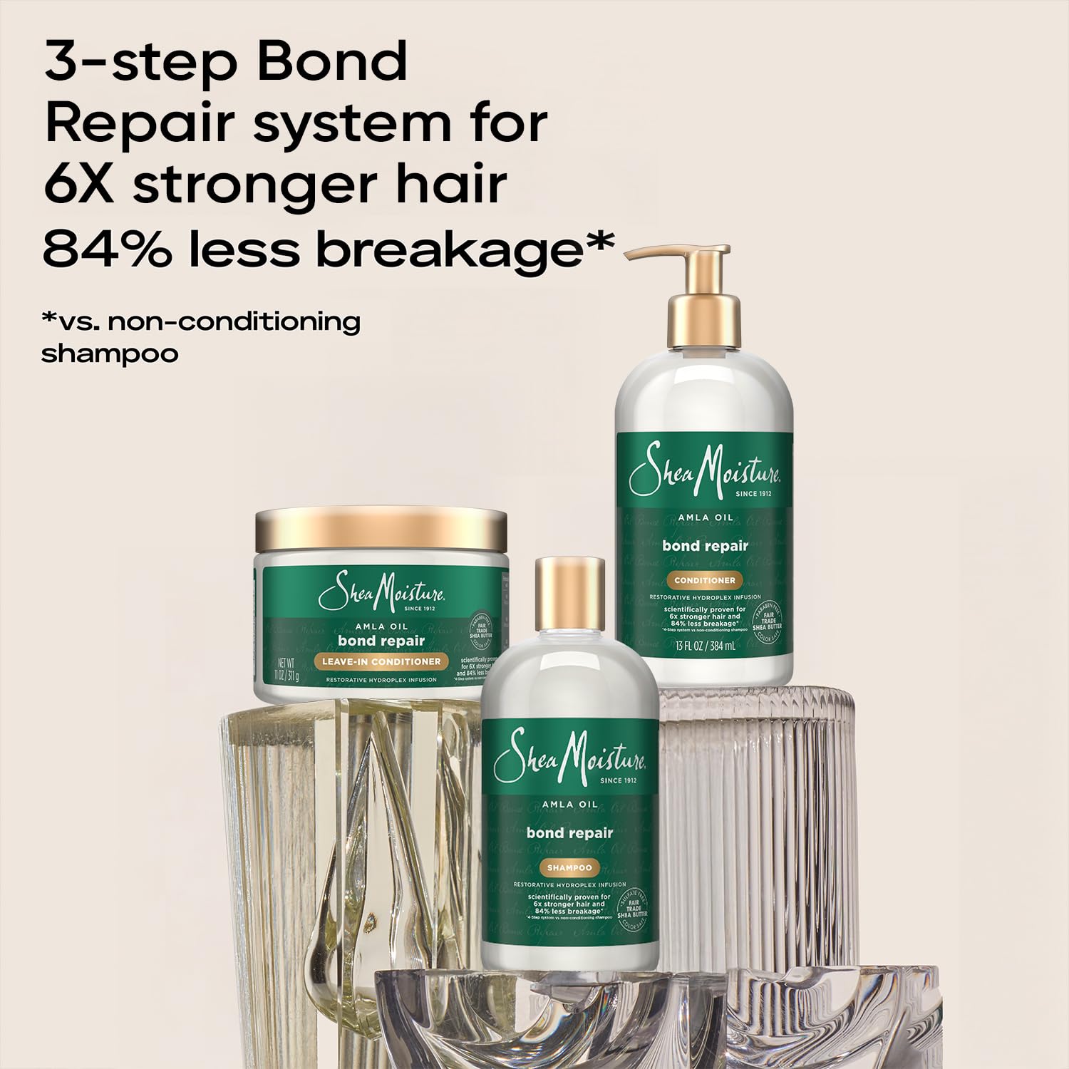 SheaMoisture bond repair new look packaging highlights trusted reformulation.