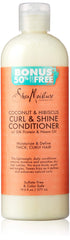 SheaMoisture Coconut and Hibiscus Curl and Shine conditioner bottle-pour for detangling.