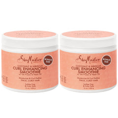 Brand SheaMoisture Coconut Hibiscus Curl Smoothie bottle demonstrates frizz control and curl moisture.