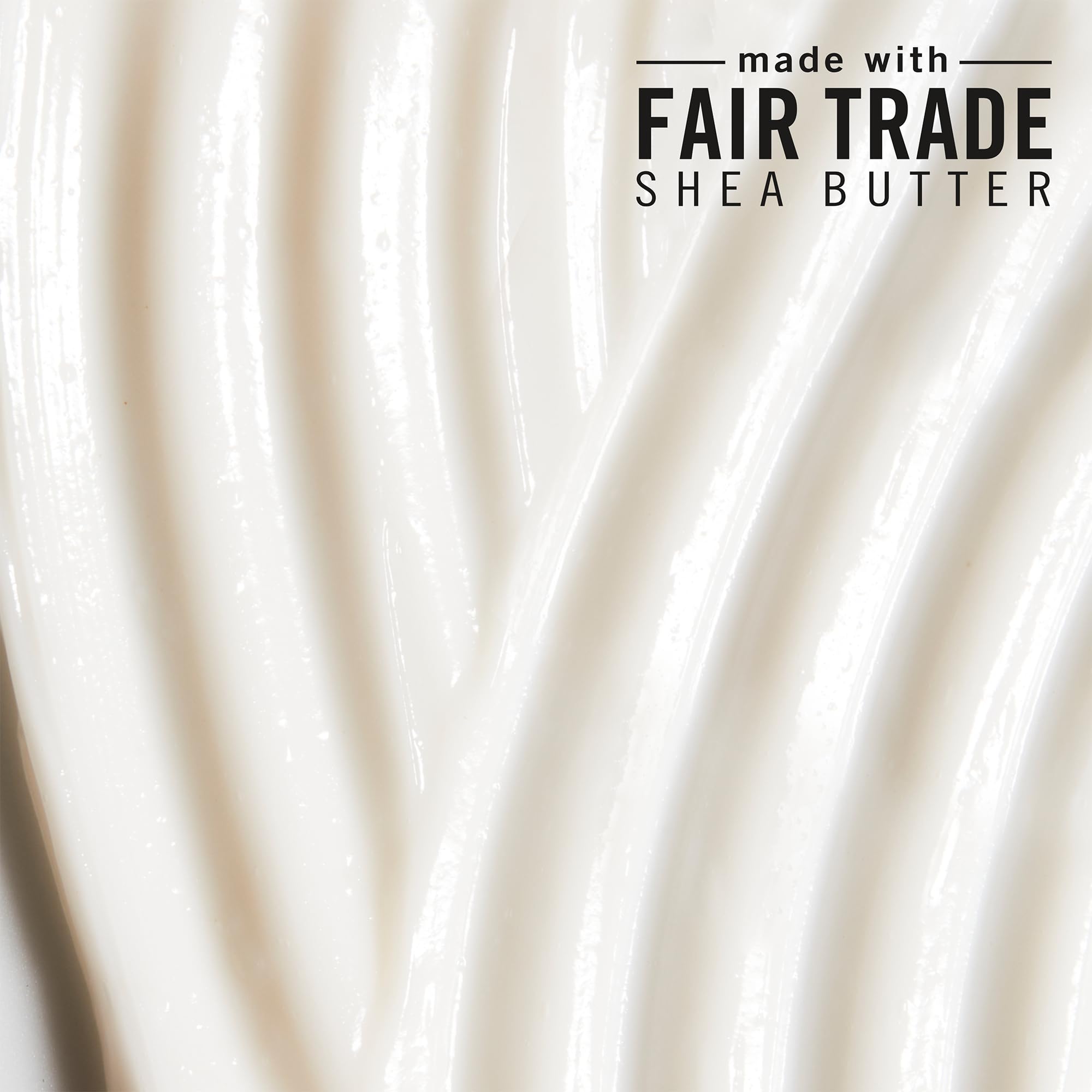 Close-up of ingredients on label, highlighting silk protein and shea butter.