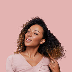 Daily routine shot—showing step-by-step use for defined, shiny curls.