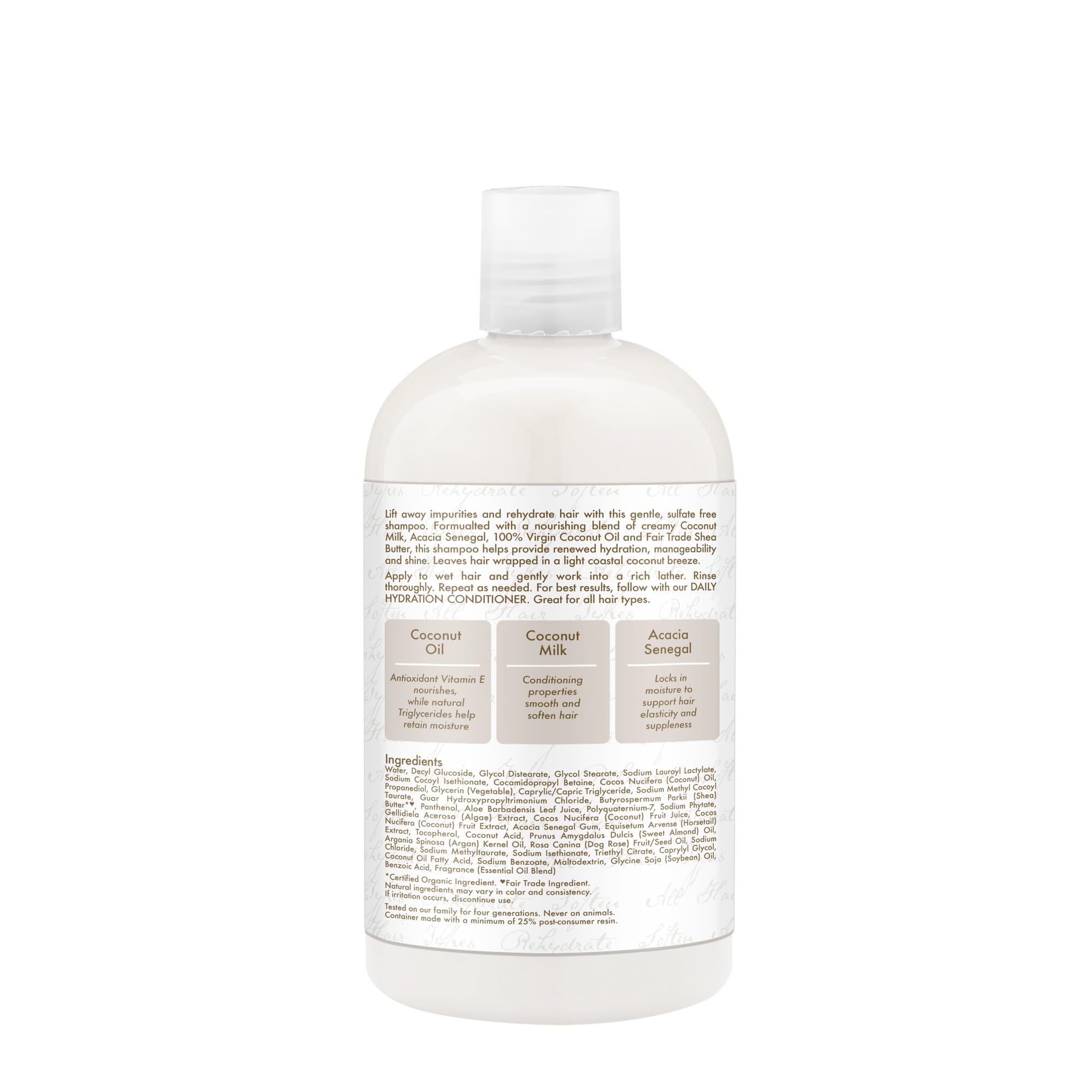 SheaMoisture Daily Hydration Shampoo coconut oil drops for softer, smoother hair