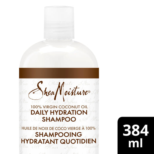 SheaMoisture Daily Hydration Shampoo creamy lather ready to cleanse and hydrate hair
