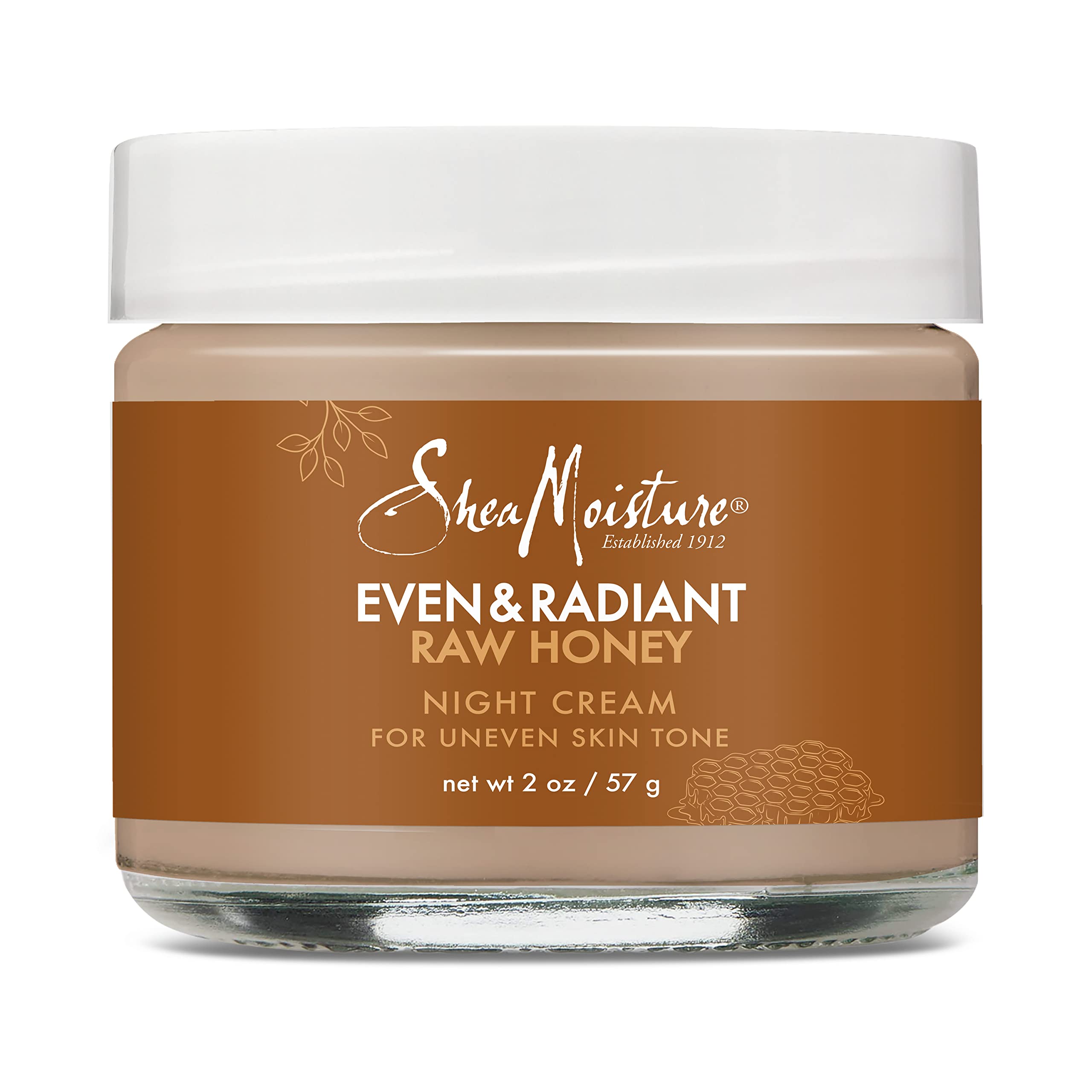 SheaMoisture Even and Radiant Night Cream jar close-up for overnight hydration.