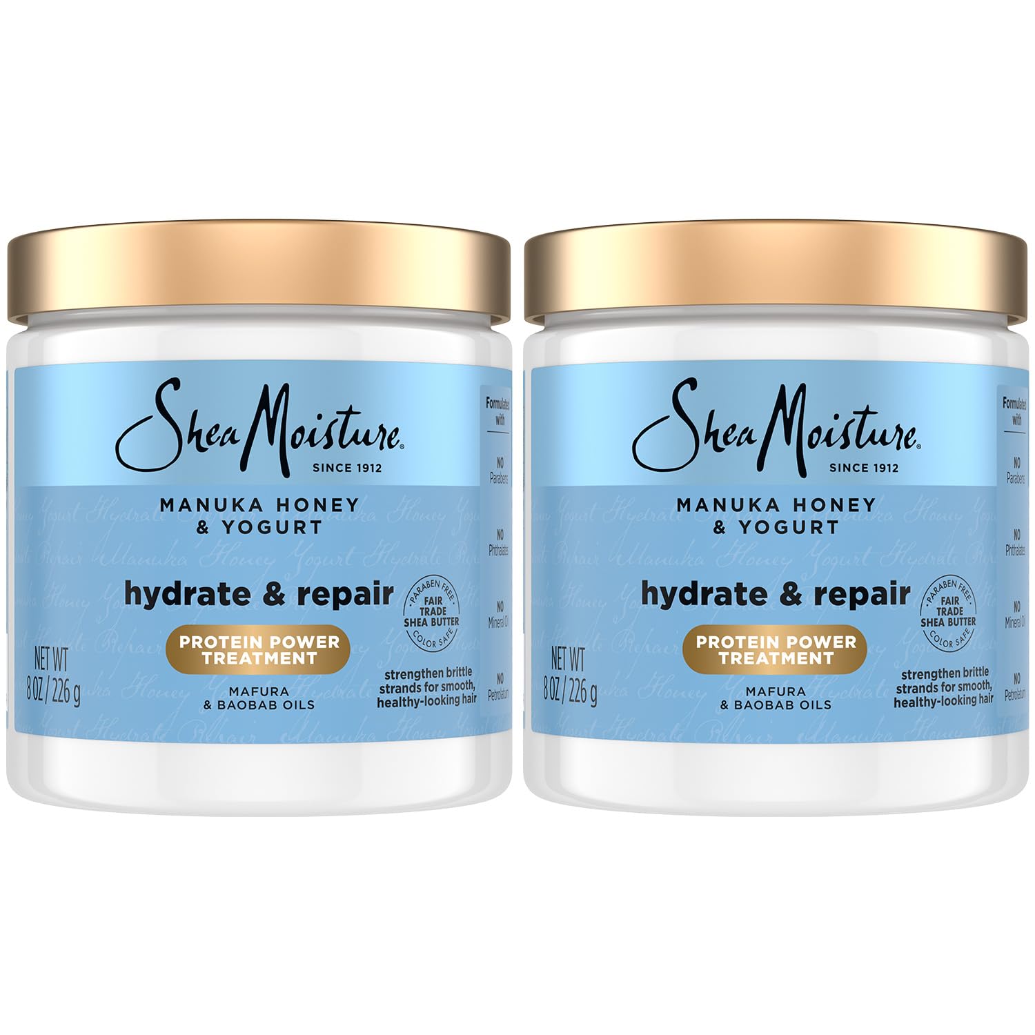 SheaMoisture hair mask 2-pack bottles for deep conditioning and daily softness