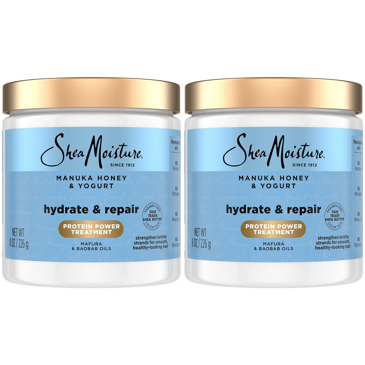 SheaMoisture hair mask 2-pack bottles for deep conditioning and daily softness