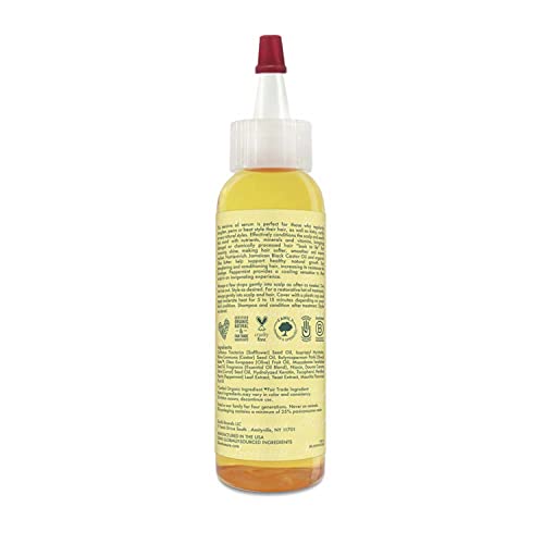 SheaMoisture hair serum application on strands for shine
