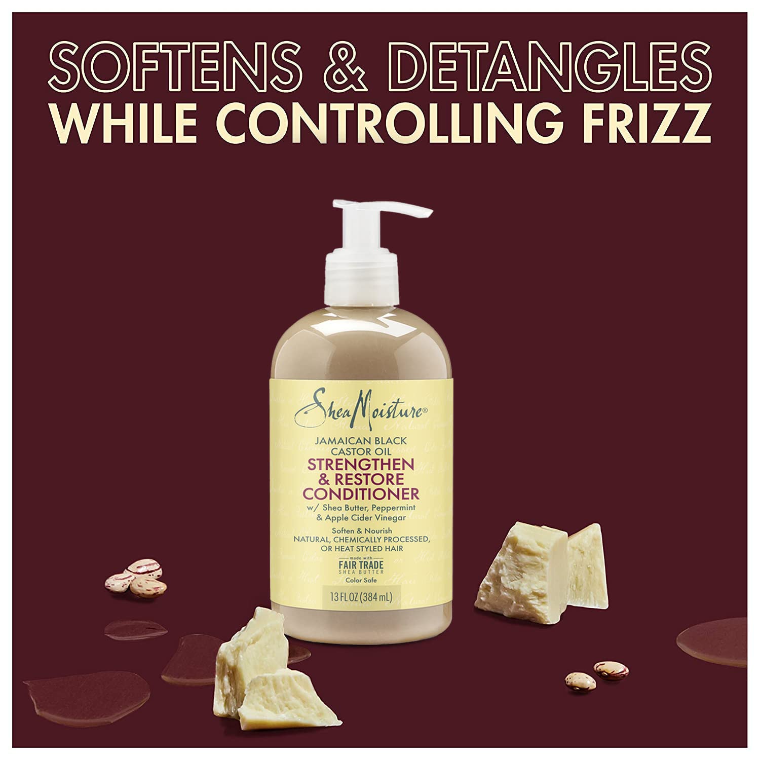 Sheamoisture conditioner in shower with water droplets