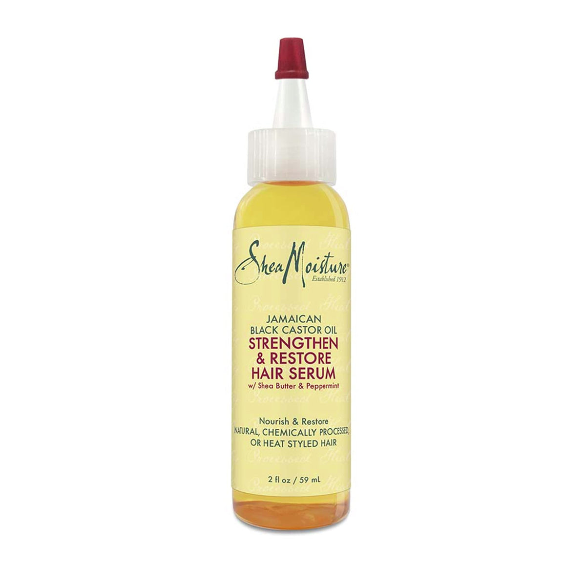 SheaMoisture Jamaican Black Castor Oil serum bottle nourishes damaged hair