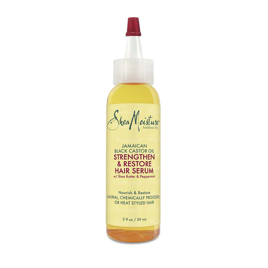 SheaMoisture Jamaican Black Castor Oil serum bottle nourishes damaged hair