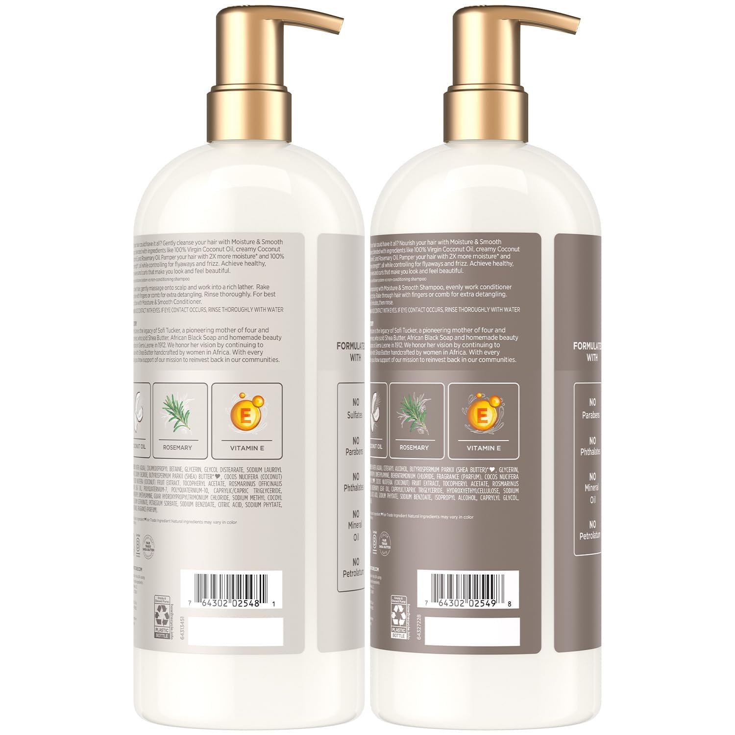 SheaMoisture Moisture & Smooth conditioner bottle highlights detangling and strength.