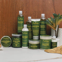 SheaMoisture Olive and Green Tea oil bath scene.