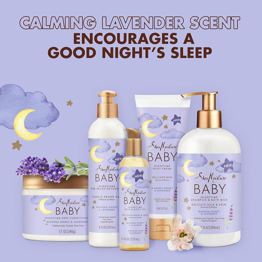 Organic shea butter and almond oil blend for gentle baby skin hydration.