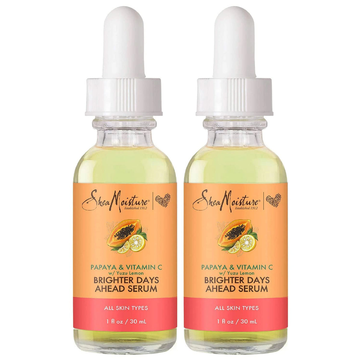 SheaMoisture Papaya Vitamin C Serum bottle with pump for easy daily use.
