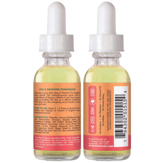 SheaMoisture Papaya Vitamin C Serum in hand for direct application.