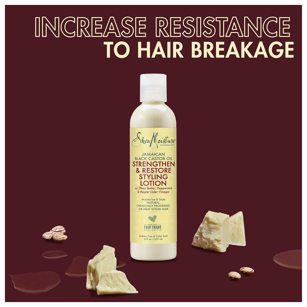 Frizz-serum texture from Sheamoisture styling lotion on hair strands