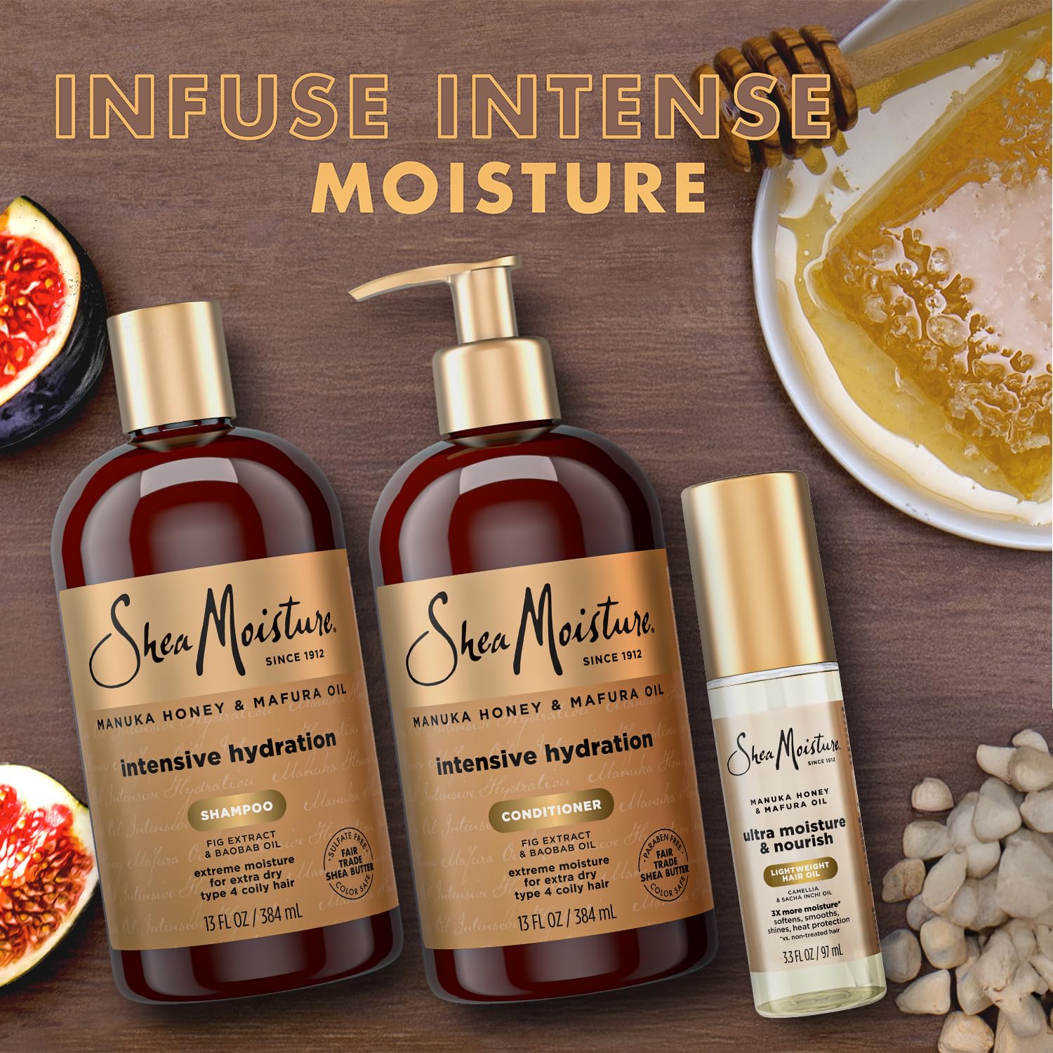 SheaMoisture Ultra Moisture Nourish Hair Oil bottle provides lightweight hydration