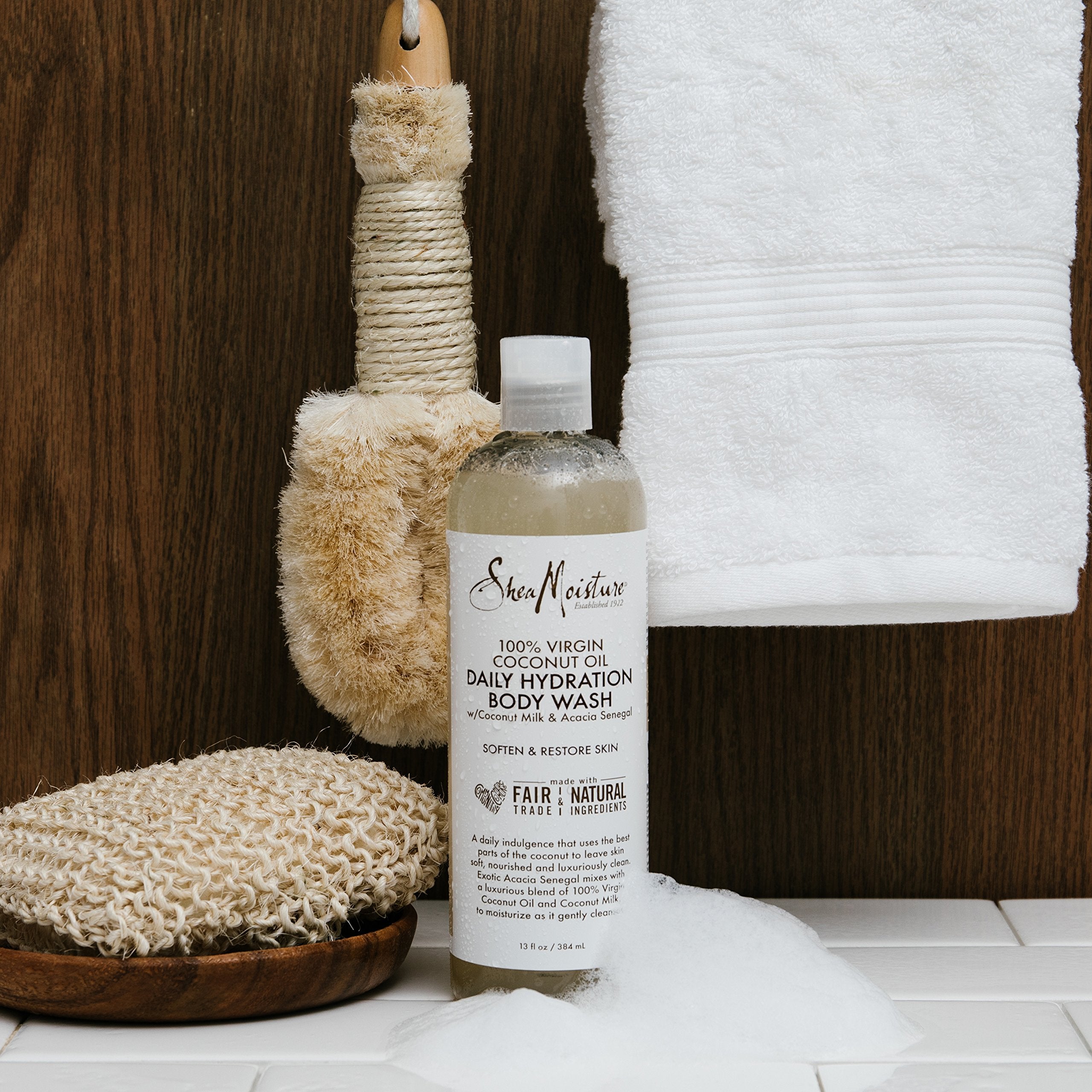 SheaMoisture Virgin Coconut Oil provides nourishing cleanse in the shower