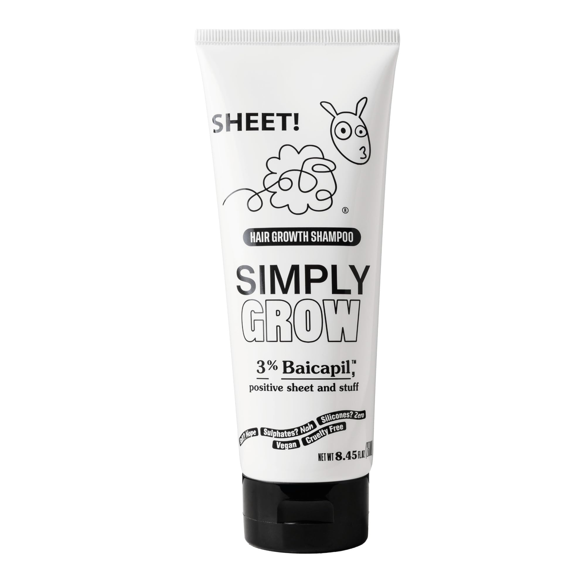 Sheet! Hair Growth Shampoo bottle front view, ideal for daily lightweight cleansing.