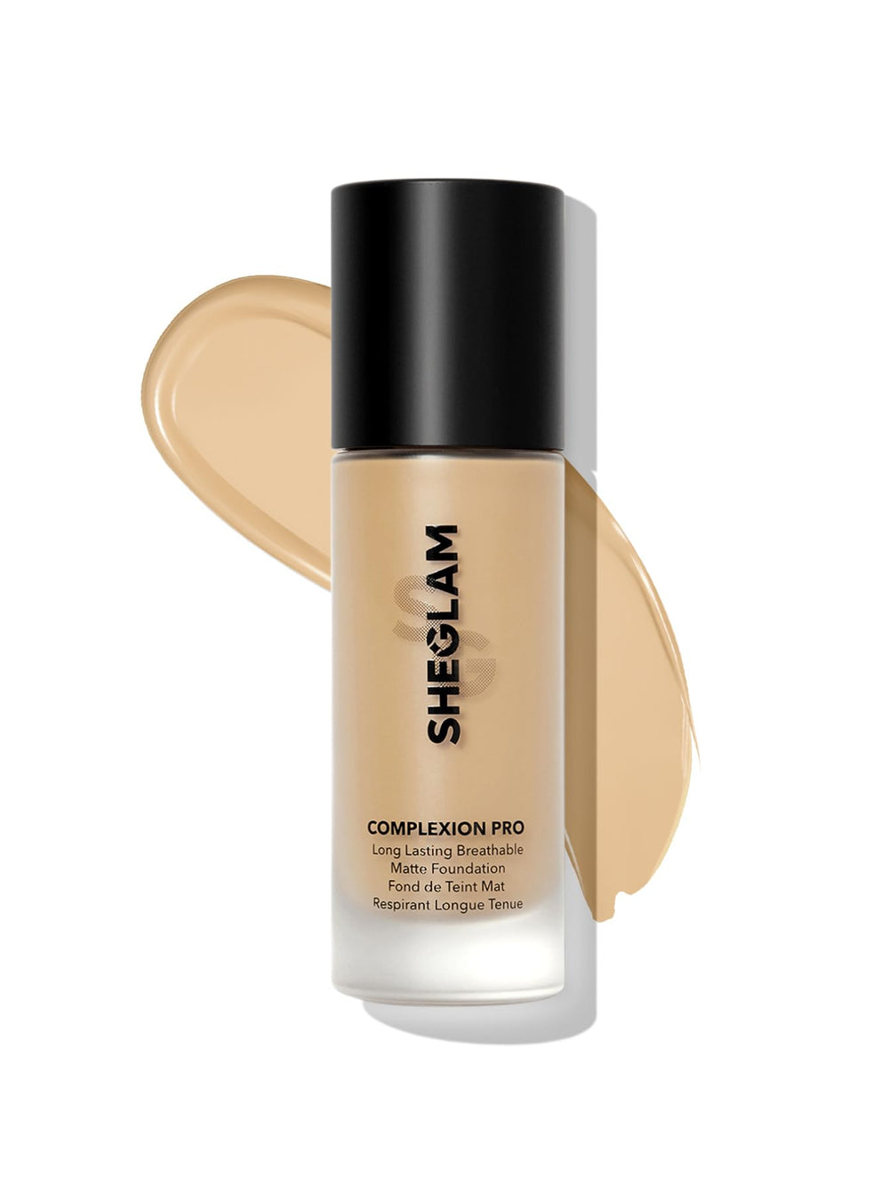 SHEGLAM Full Coverage Foundation bottle in Golden for long-lasting, breathable coverage.