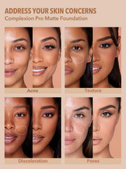 SHEGLAM full-coverage foundation porcelain application showing smooth blending.