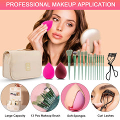 SHELAKIN makeup brushes and sponges set for precise application