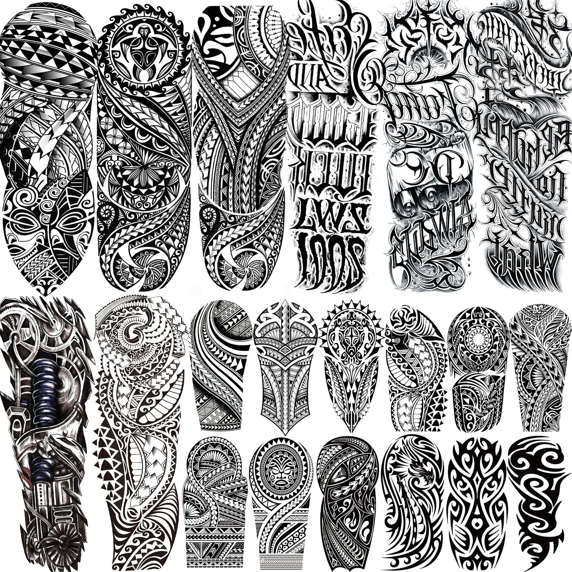 SHELYEXIEN 20-sheets full-arm tattoo set for bold designs and long wear